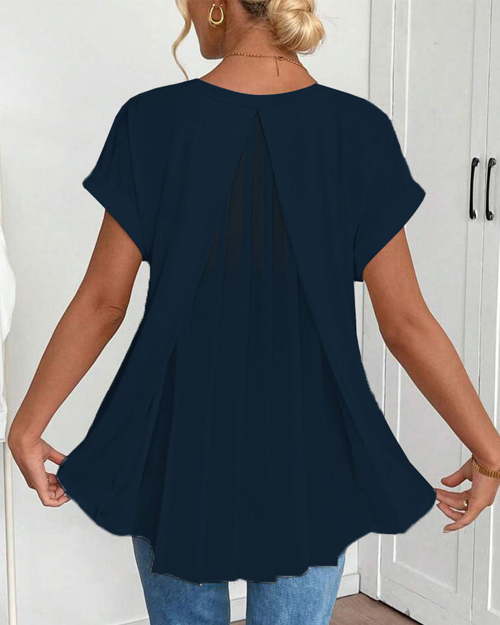 Ciela | Leichte, plissierte Bluse mit fließendem Fall