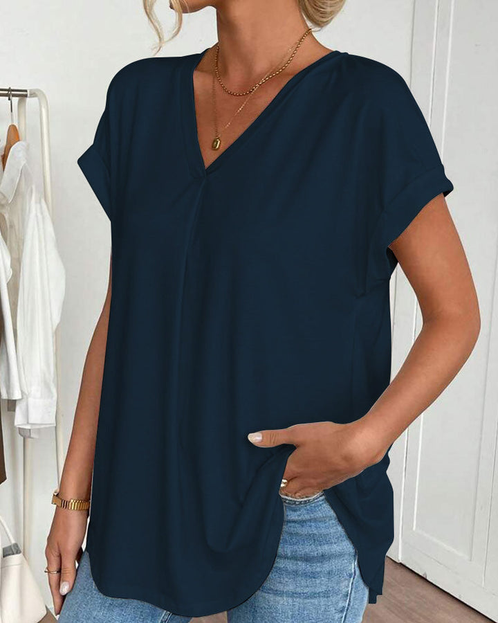 Ciela | Leichte, plissierte Bluse mit fließendem Fall