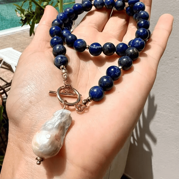 Havento | Barocke Boho-Halskette mit Perlen und Schmuckstein-Details
