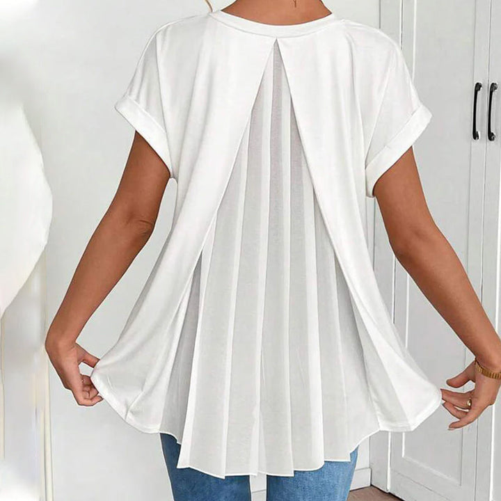 Ciela | Leichte, plissierte Bluse mit fließendem Fall