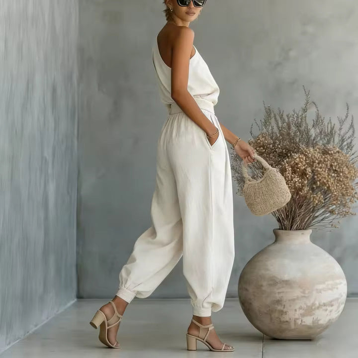Galen | Elegantes Schulterfreies Top und Zulaufende Hose