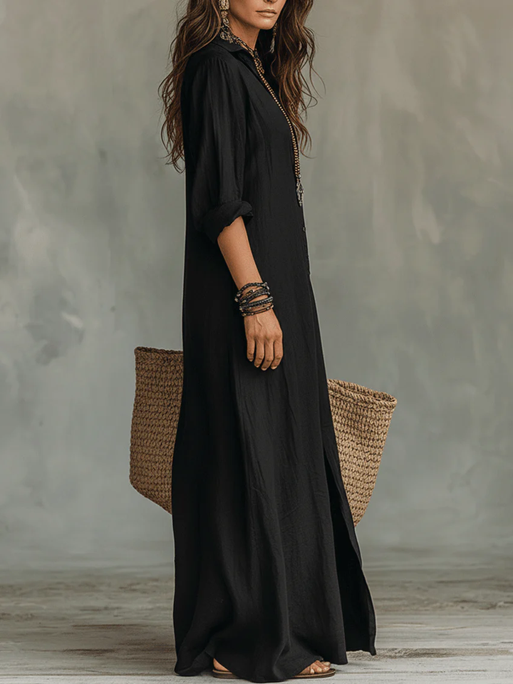 Hattie | Feminines Maxikleid mit V-Ausschnitt