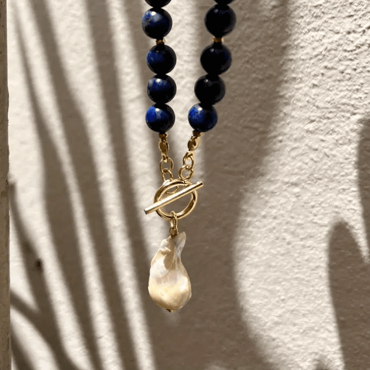 Havento | Barocke Boho-Halskette mit Perlen und Schmuckstein-Details