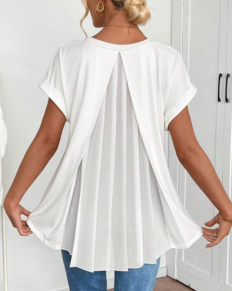 Ciela | Leichte, plissierte Bluse mit fließendem Fall