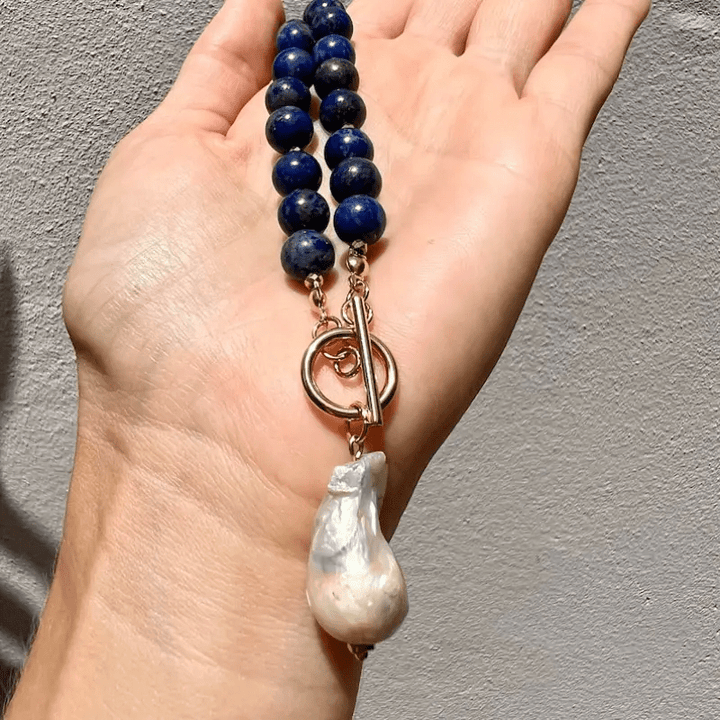 Havento | Barocke Boho-Halskette mit Perlen und Schmuckstein-Details