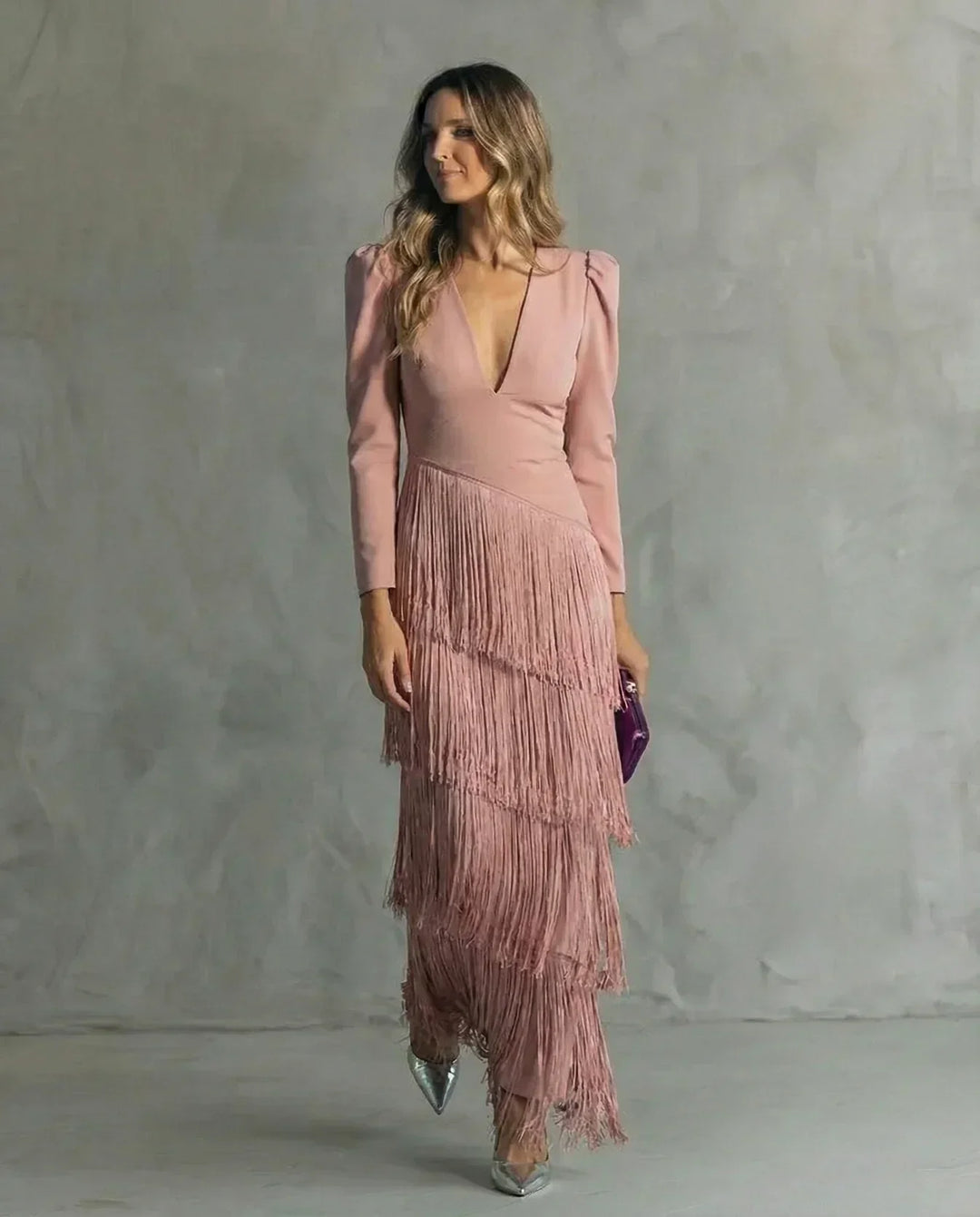 Sienna | Glamouröses Fransen-Ärmel Cocktailkleid