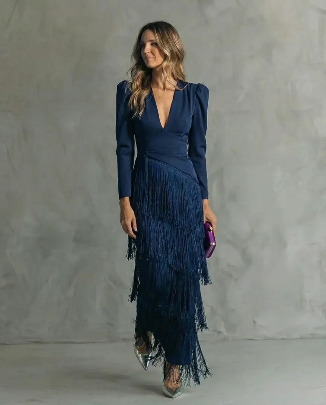 Sienna | Glamouröses Fransen-Ärmel Cocktailkleid