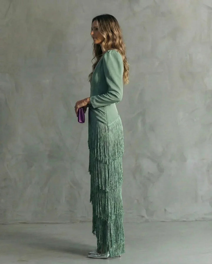 Sienna | Glamouröses Fransen-Ärmel Cocktailkleid
