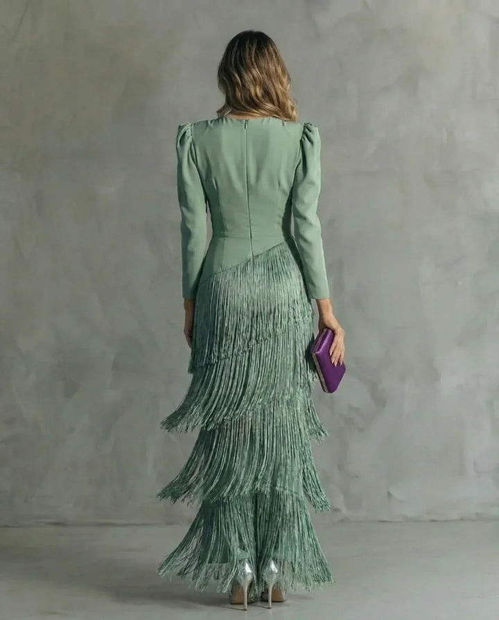 Sienna | Glamouröses Fransen-Ärmel Cocktailkleid
