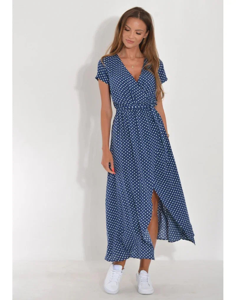 Delia | Elegantes Kleid mit V-Ausschnitt und figurbetonter Passform