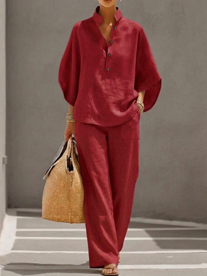 Kinsley | Entspanntes Zweiteiliges Weithosen-Outfit