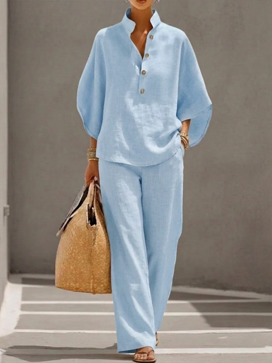 Kinsley | Entspanntes Zweiteiliges Weithosen-Outfit