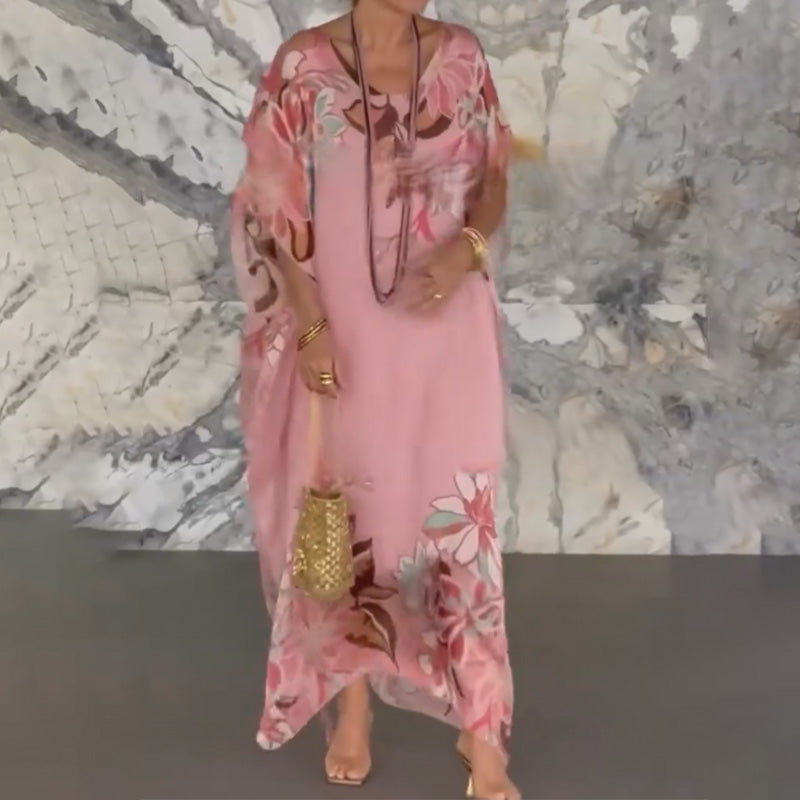 Ione | Elegantes fließendes Maxikleid mit V-Ausschnitt