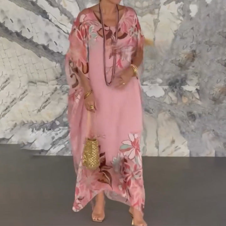 Ione | Elegantes fließendes Maxikleid mit V-Ausschnitt